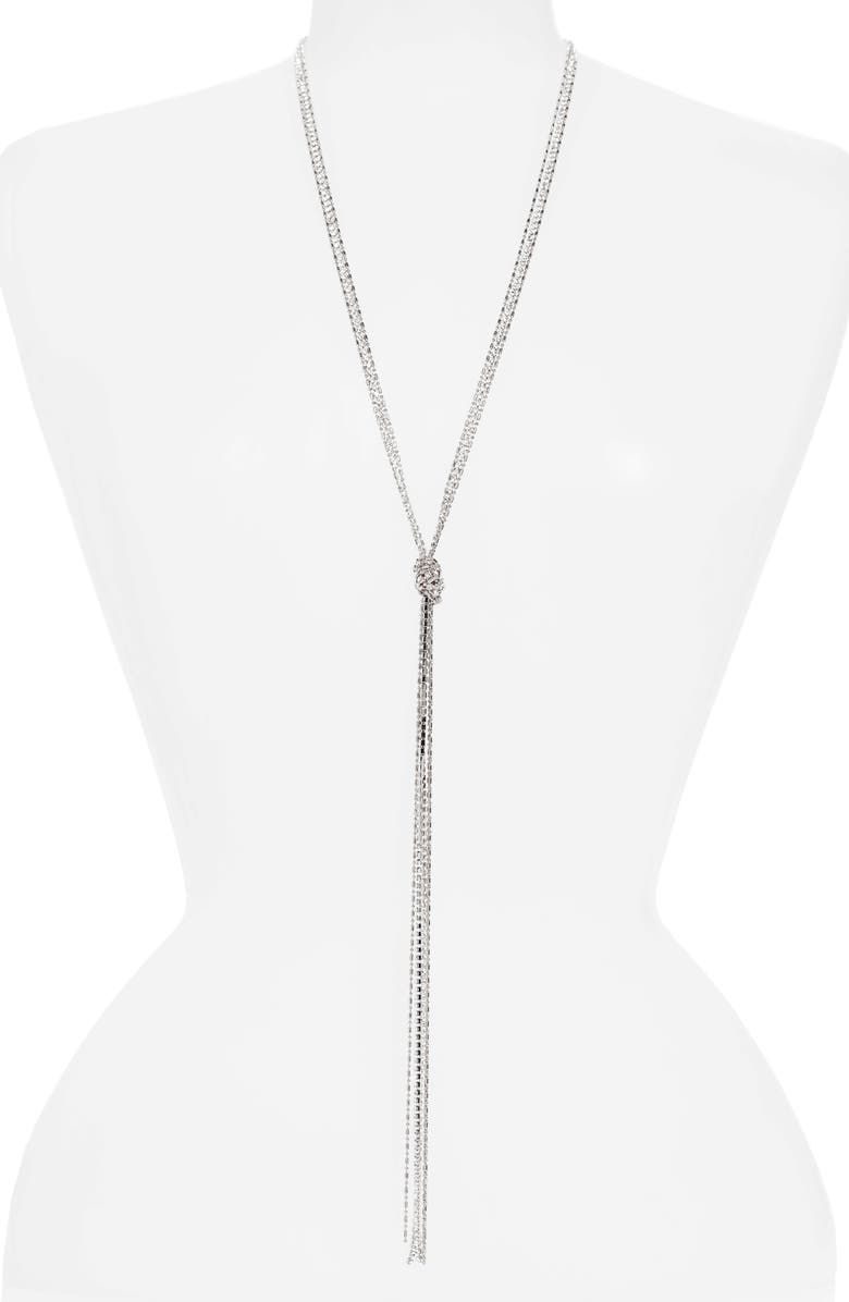 Halogen<sup>®</sup> Long Knotted Rhinestone Chain Y-Necklace, Main, color, 
