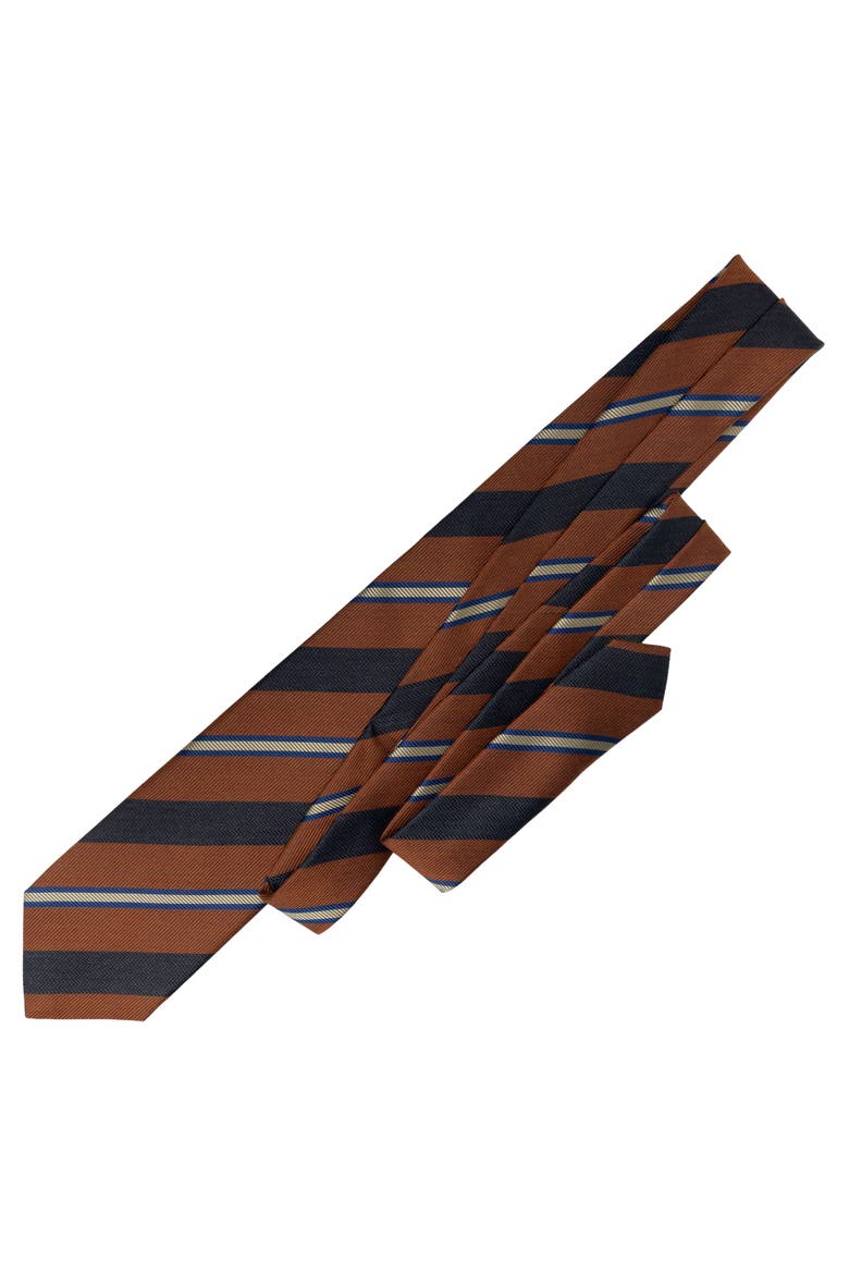 Flaminia - Extra Long Silk Jacquard Tie for Men, Alternate, color, Rust
