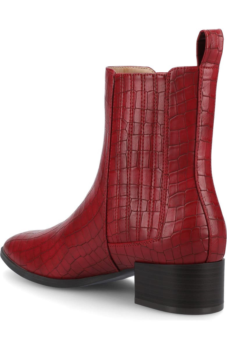 Journee Collection Wrenley Bootie, Alternate, color, Red Crocodile