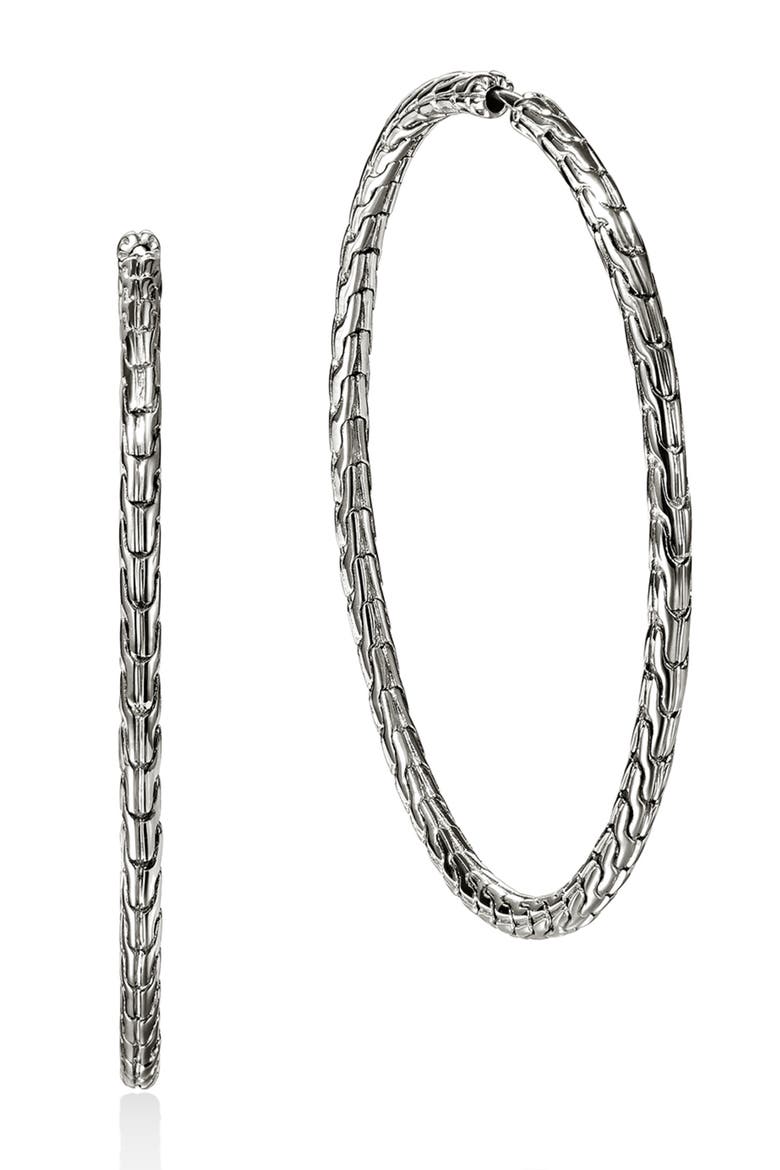 JH Essential Hoop Earrings, Main, color, SILVER