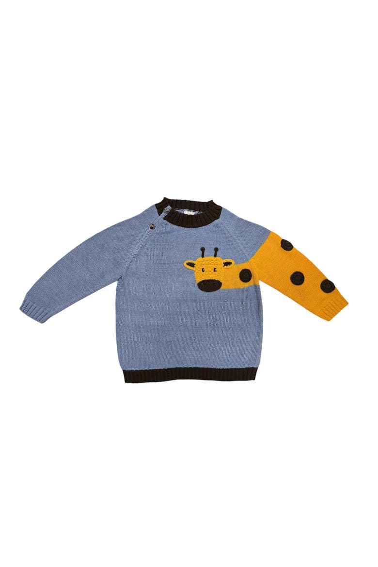 Giraffe Sweater, Alternate, color, Blue and Yellow