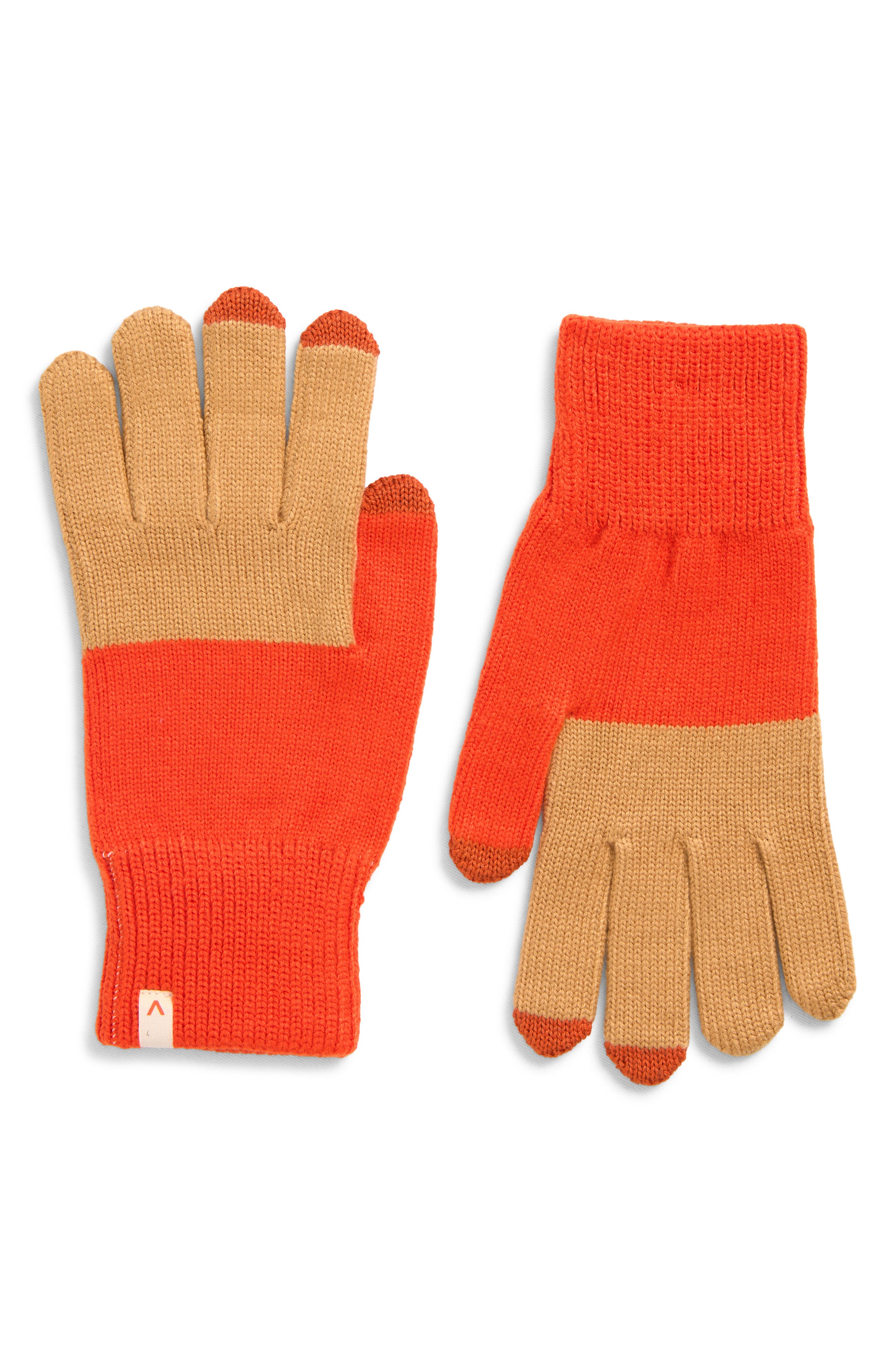 verloop Colorblock Touchscreen Gloves in Camel Poppy 