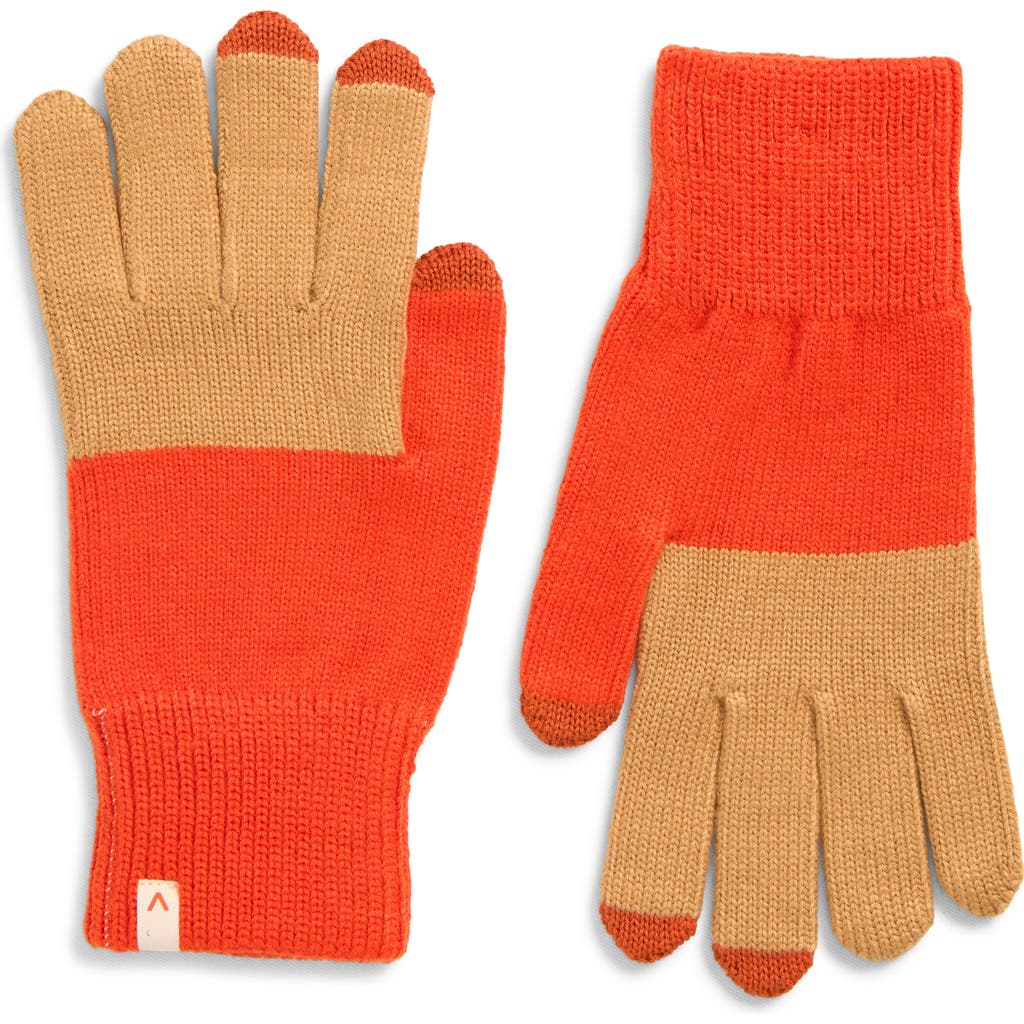 verloop Colorblock Touchscreen Gloves in Camel Poppy  product