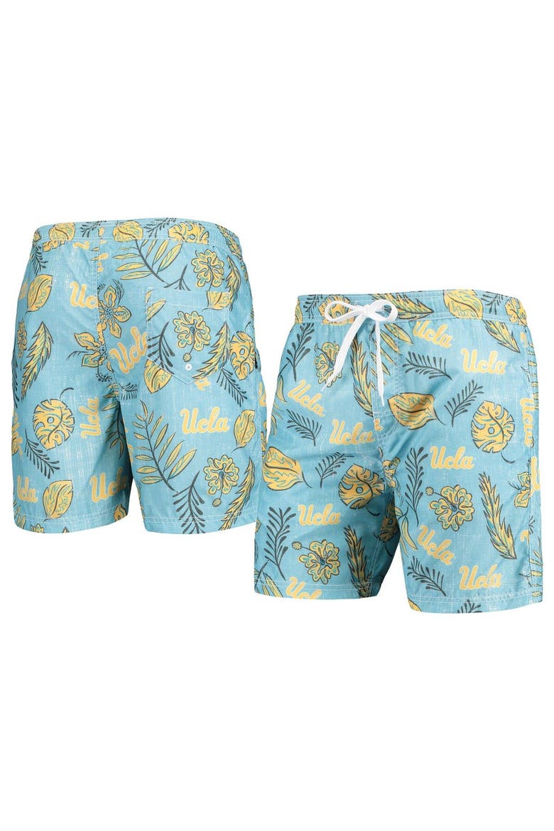 Men's Wes & Willy Light Blue UCLA Bruins Vintage Floral Swim Trunks, Main, color, Light Blue