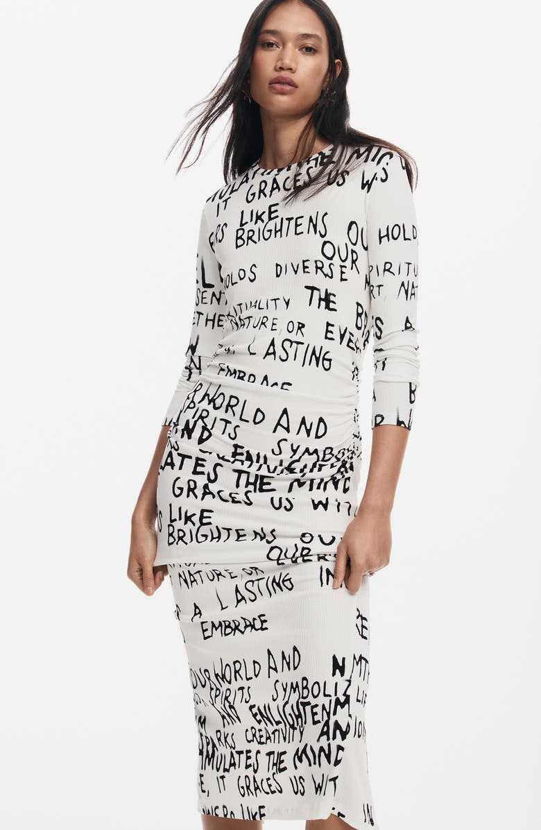 Desigual Hesian Long Sleeve Jersey Maxi Dress, Alternate, color, 