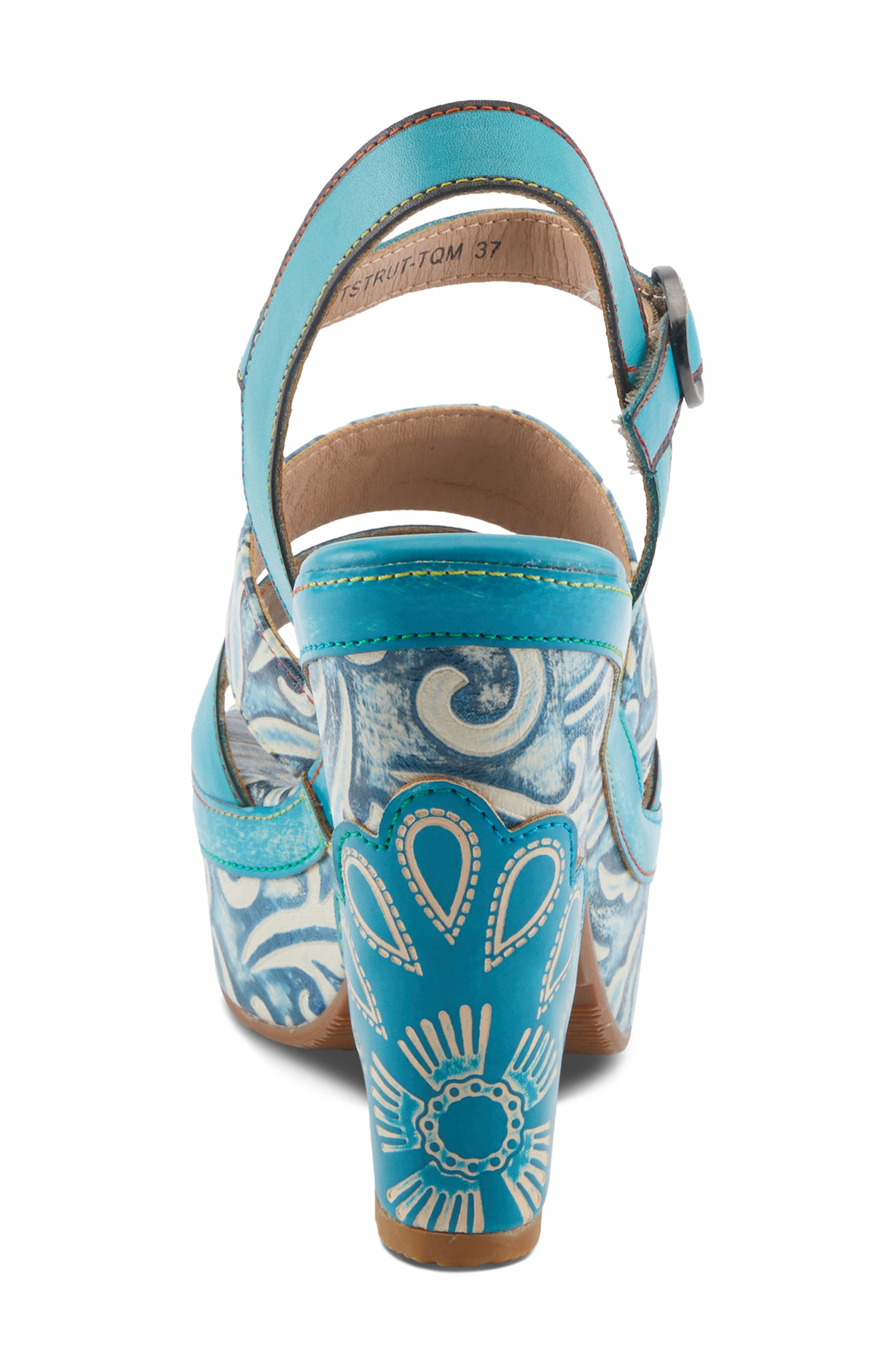 L'Artiste by Spring Step Hotstrut Platform Sandal, Alternate, color, Turquoise Multi