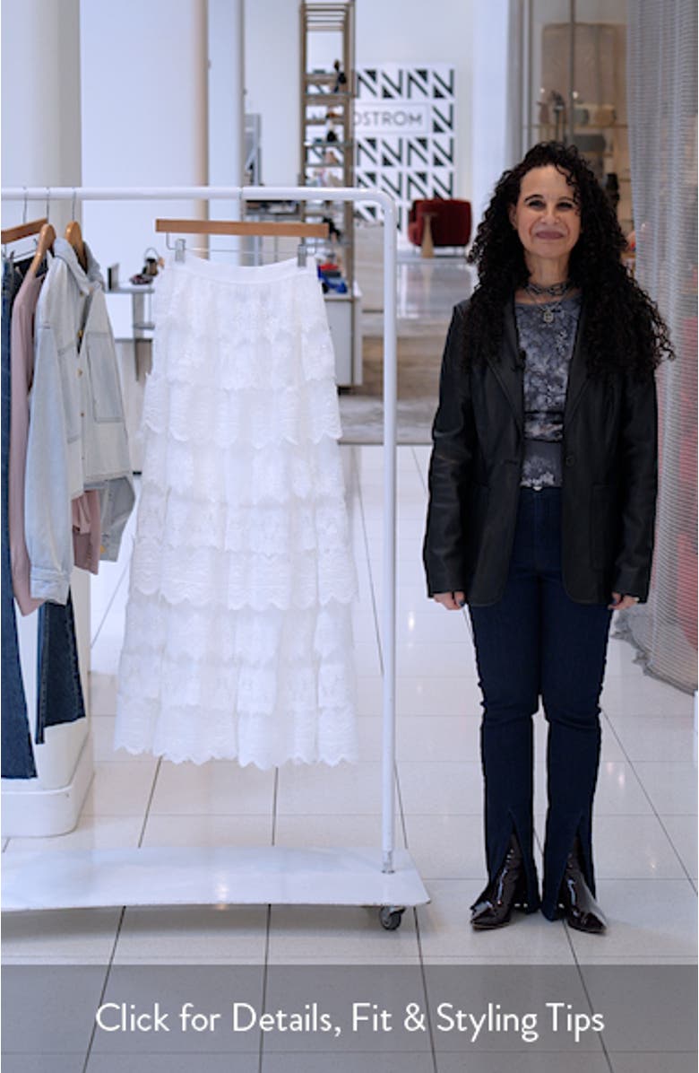 Lizi Tiered Lace Maxi Skirt, sales video thumbnail