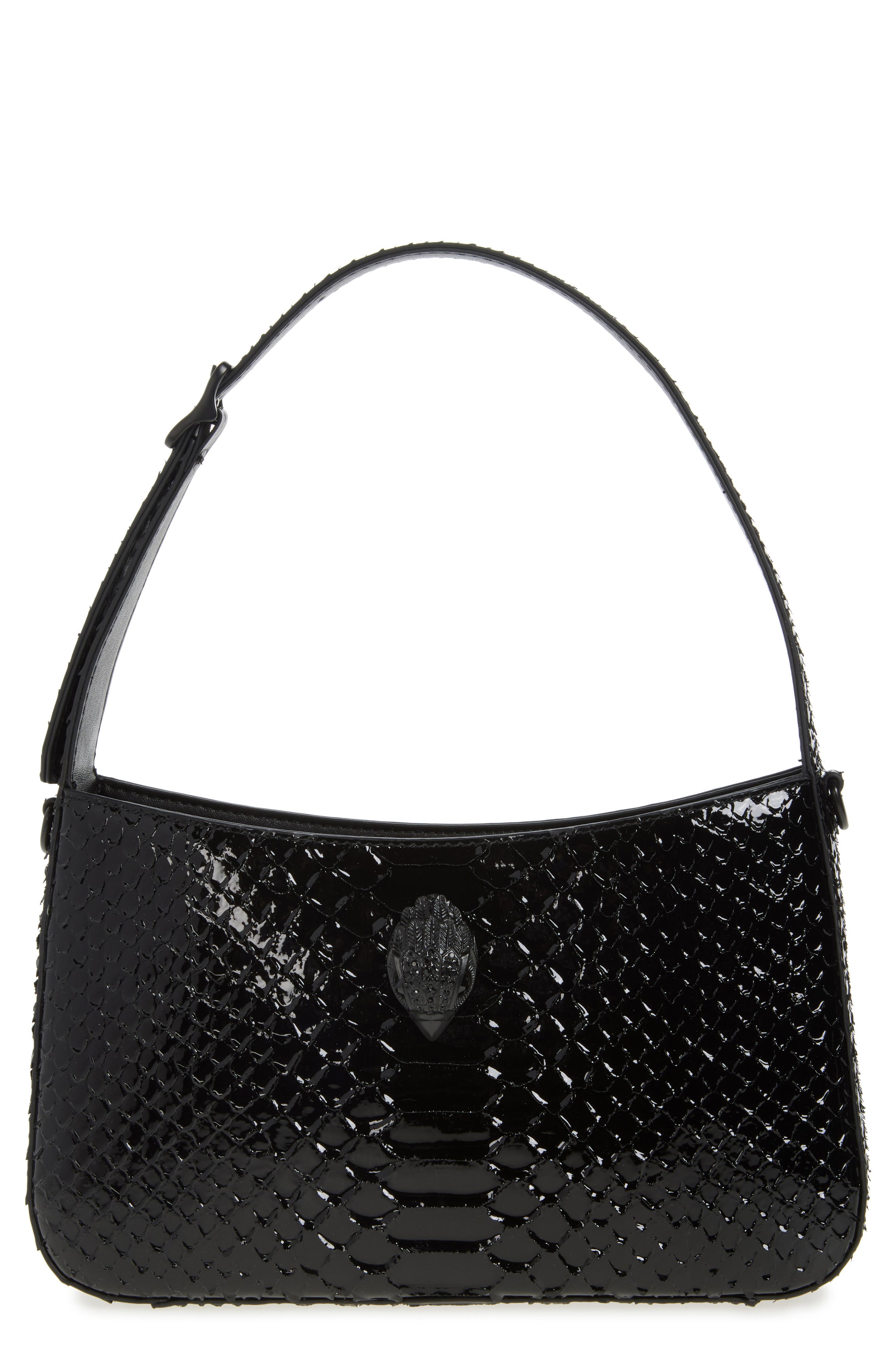 Kurt Geiger London Bond Croc Embossed Leather Shoulder Bag, Main, color, 