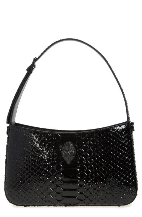 Bond Croc Embossed Leather Shoulder Bag