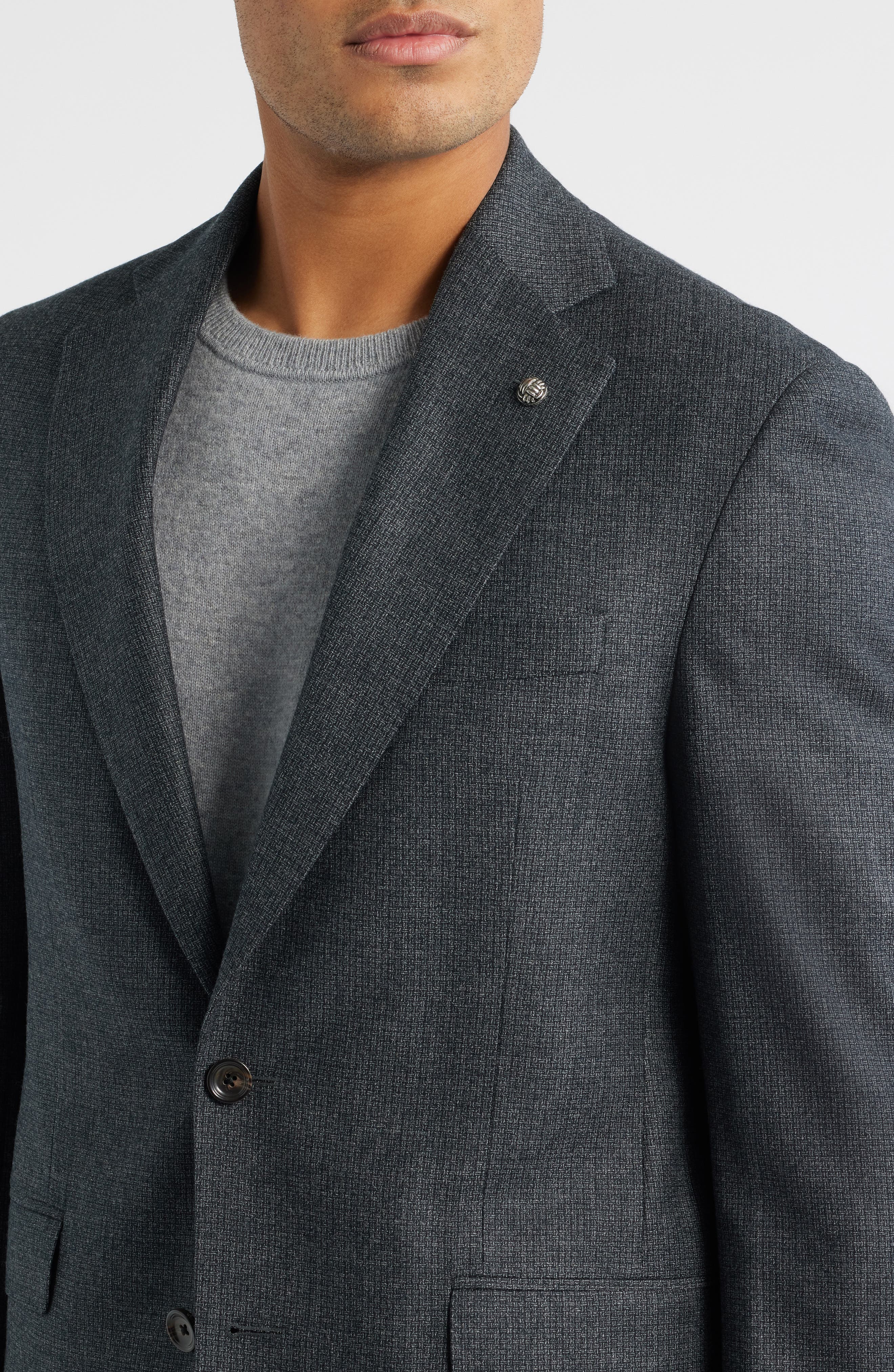 Jack Victor Montana Charcoal Grey Screen Weave Super 110s Wool