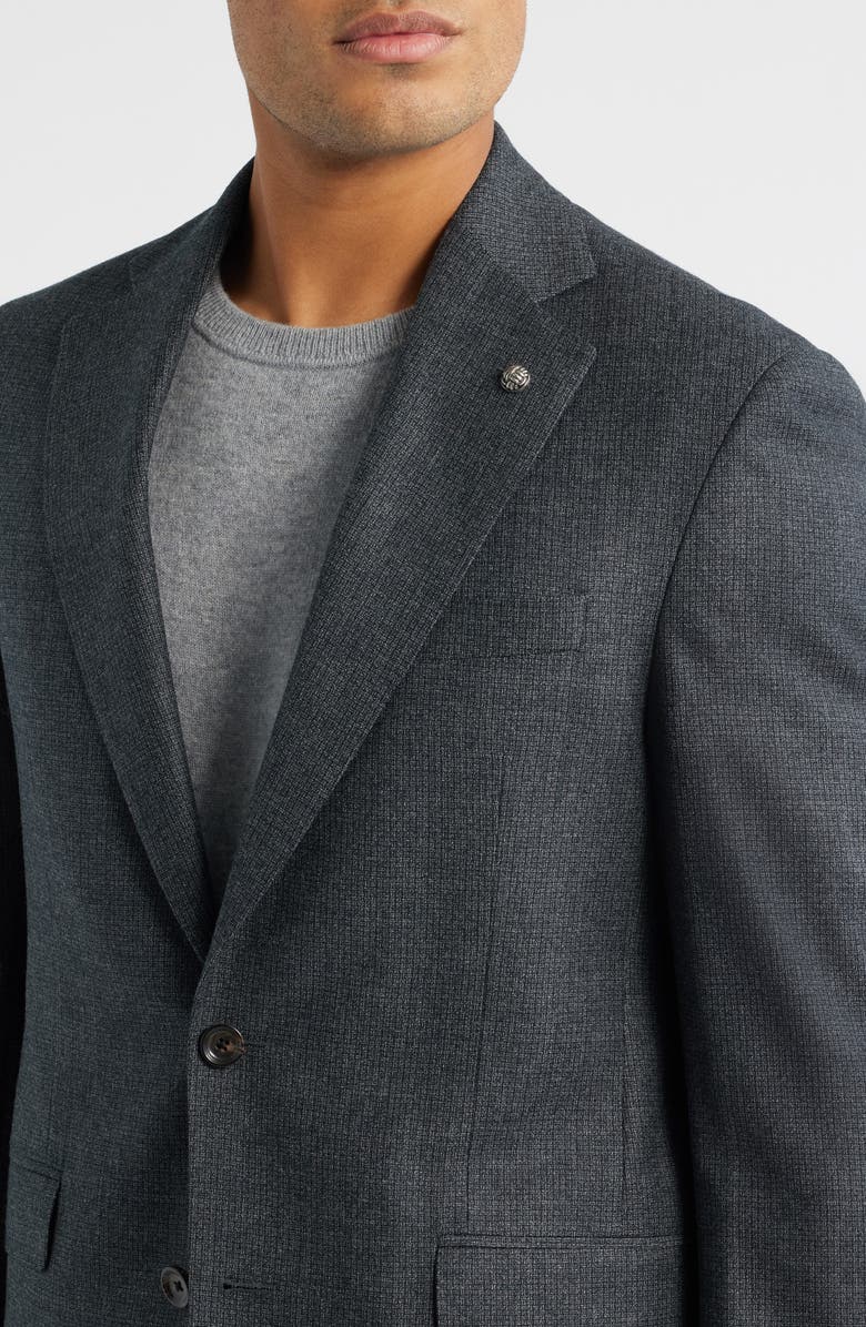 Jack Victor Montana Charcoal Grey Screen Weave Super 110s Wool Suit, Alternate, color, Charcoal