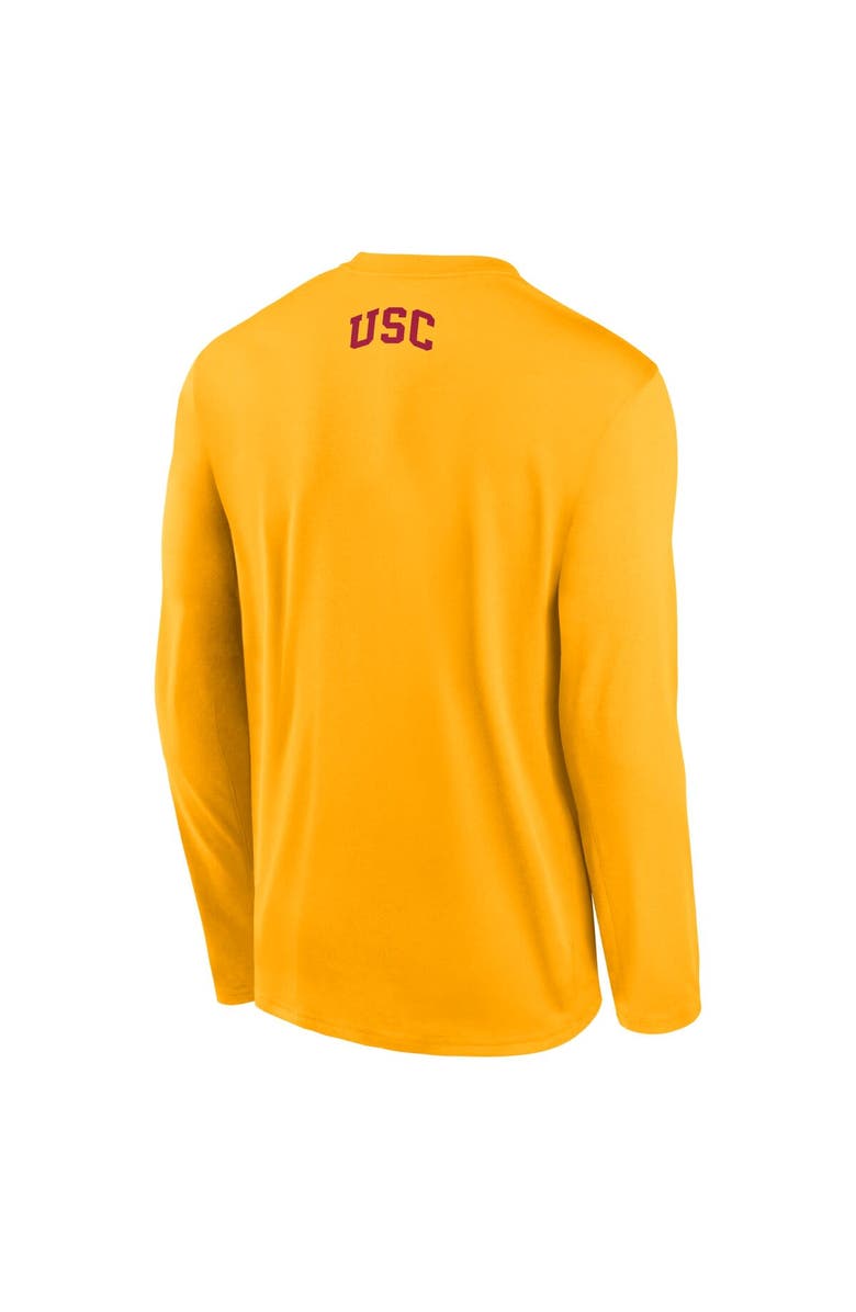 Nike Men's Nike Gold USC Trojans On-Court Basketball Shootaround Performance Long Sleeve T-Shirt, Alternate, color, Gold