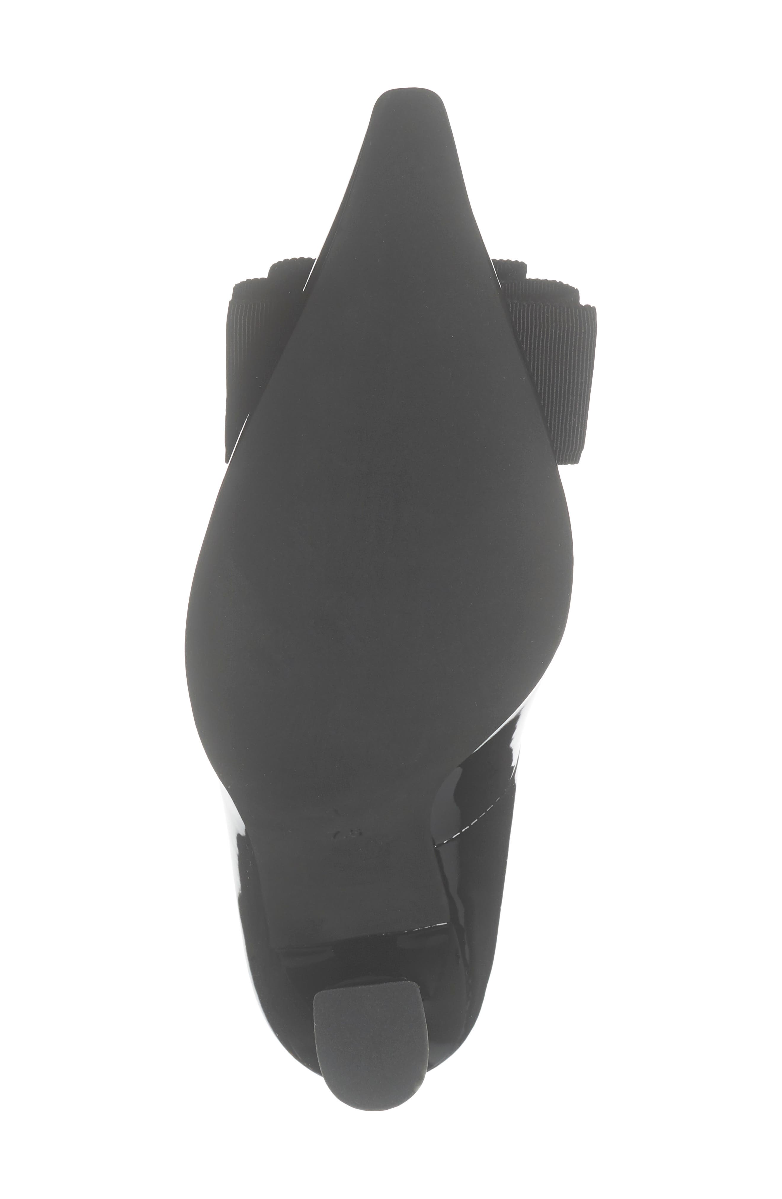 Pardon Bow Pointed Toe Pump, Alternate, color, BLACK PATENT COMBO
