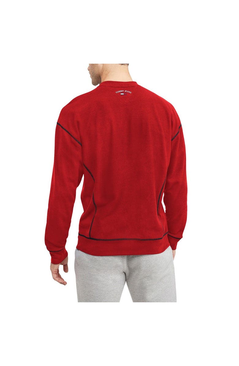 TOMMY JEANS Men's Tommy Jeans Red Atlanta Hawks Peter French Terry Pullover Sweatshirt, Alternate, color, Red