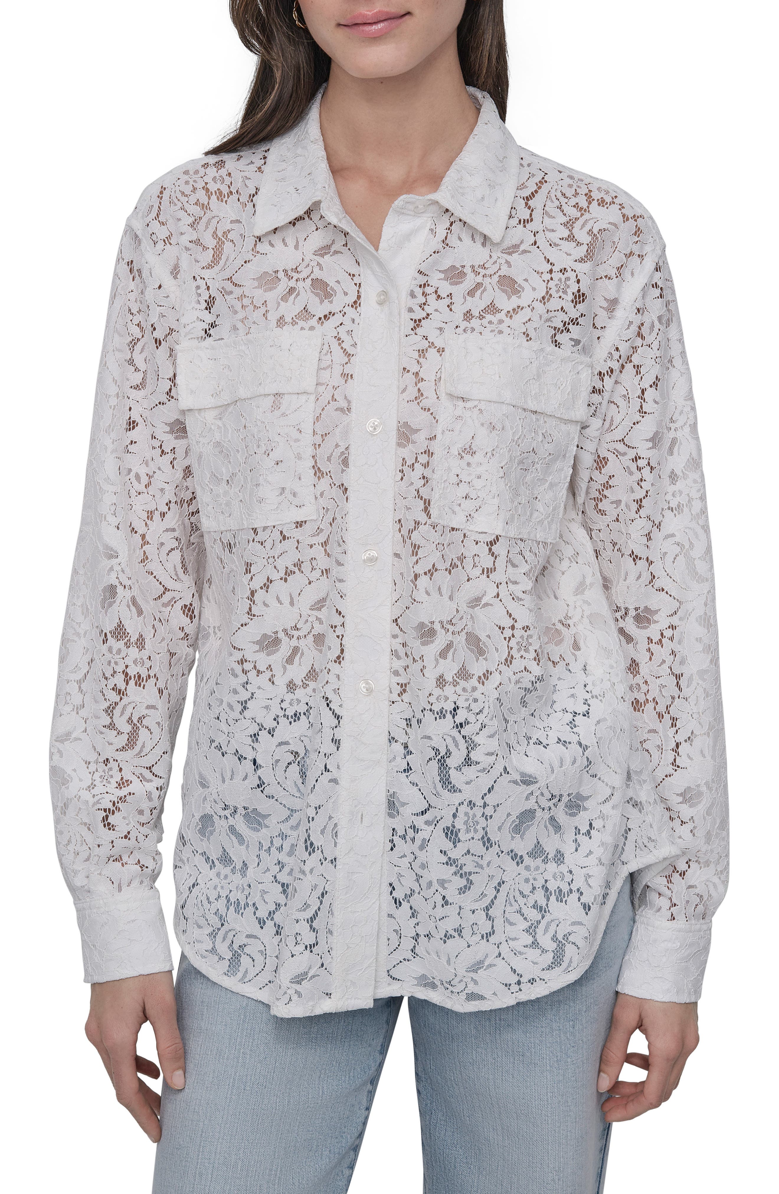 DKNY Jeans Lace Utility Shirt