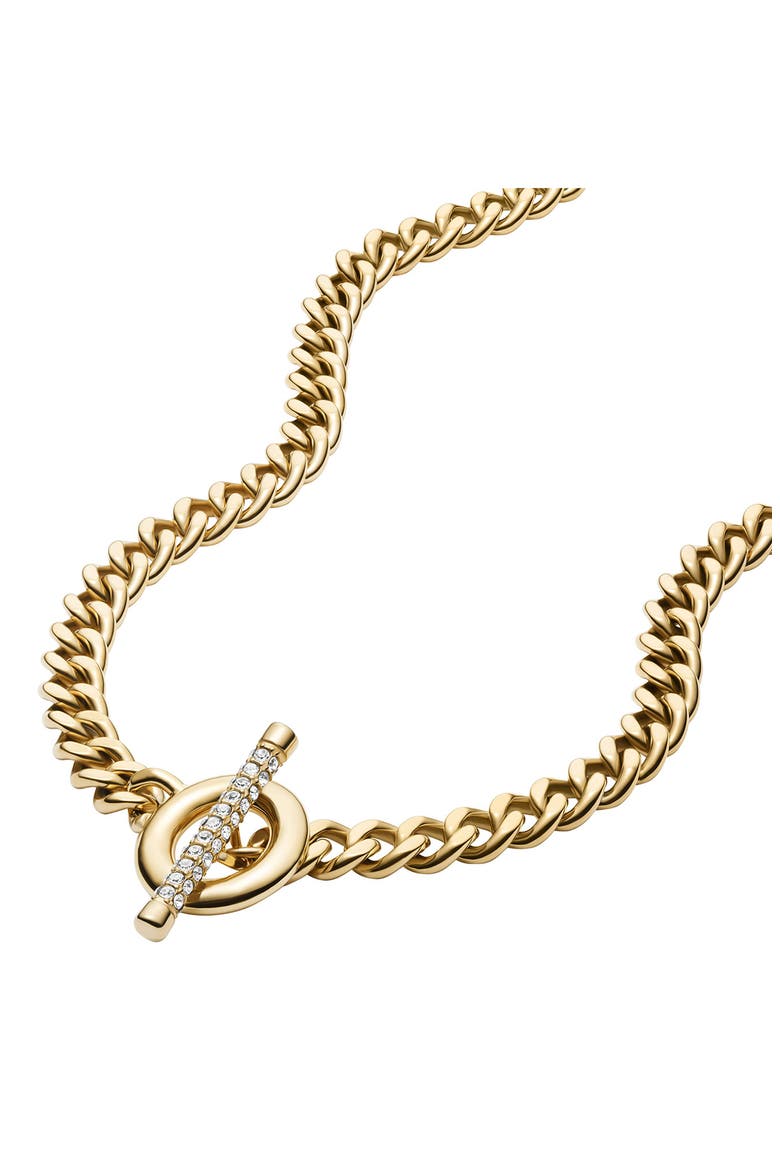 Carlie T-Bar Crystal Toggle Necklace, Alternate, color, GOLD