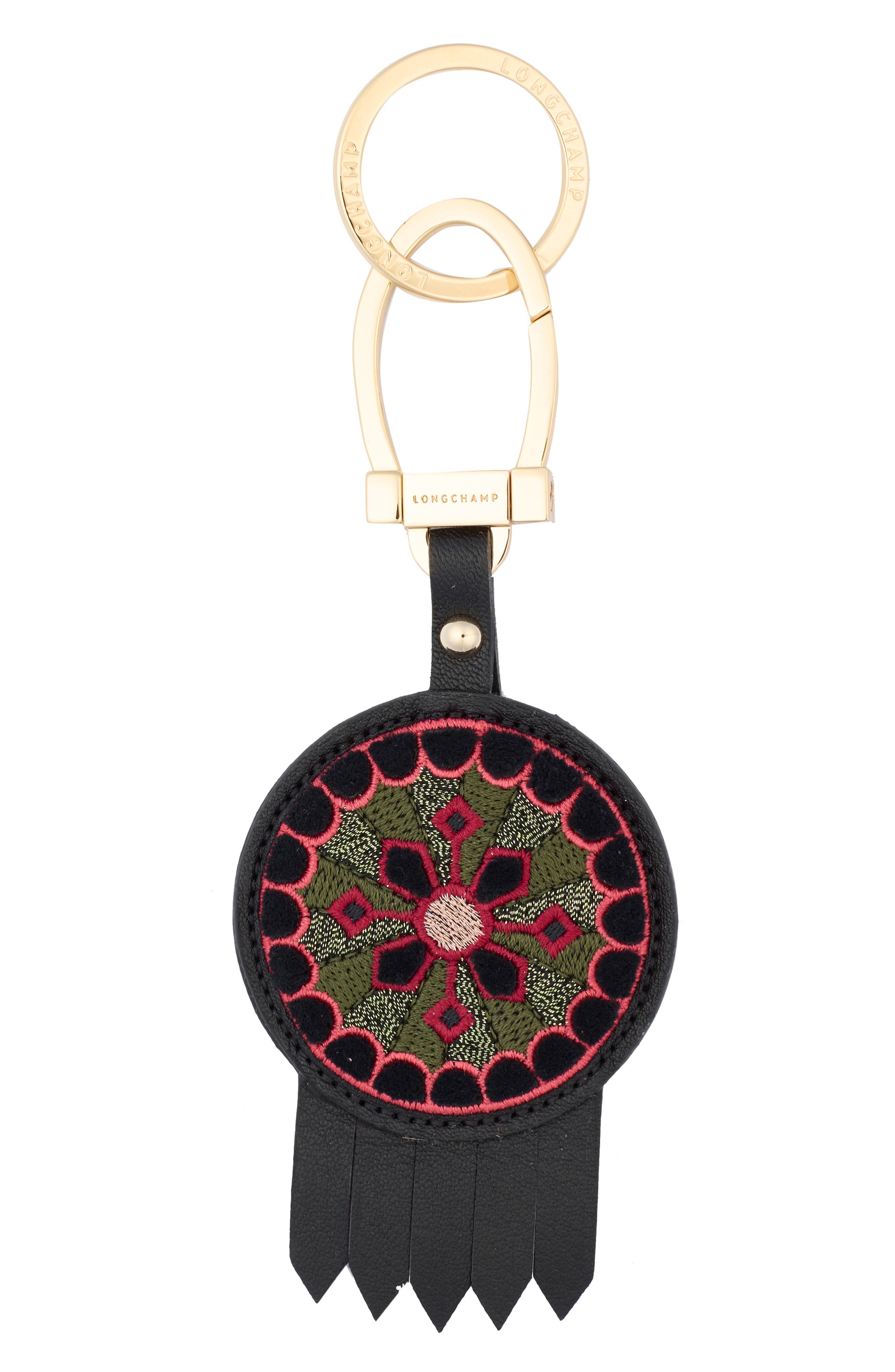 Longchamp Le Pliage Cuir Key Ring