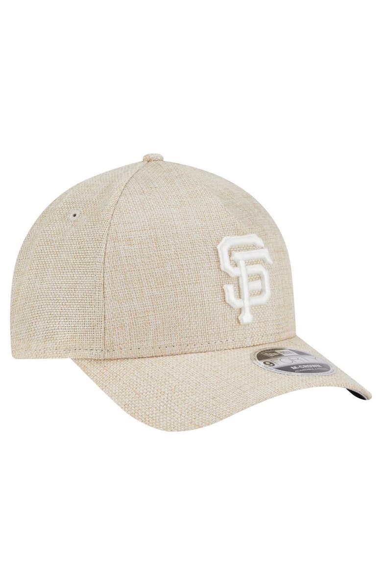 New Era Men's New Era Beige San Francisco Giants Cotton Weave M-Crown A-Frame 9FORTY Adjustable Hat, Alternate, color, 