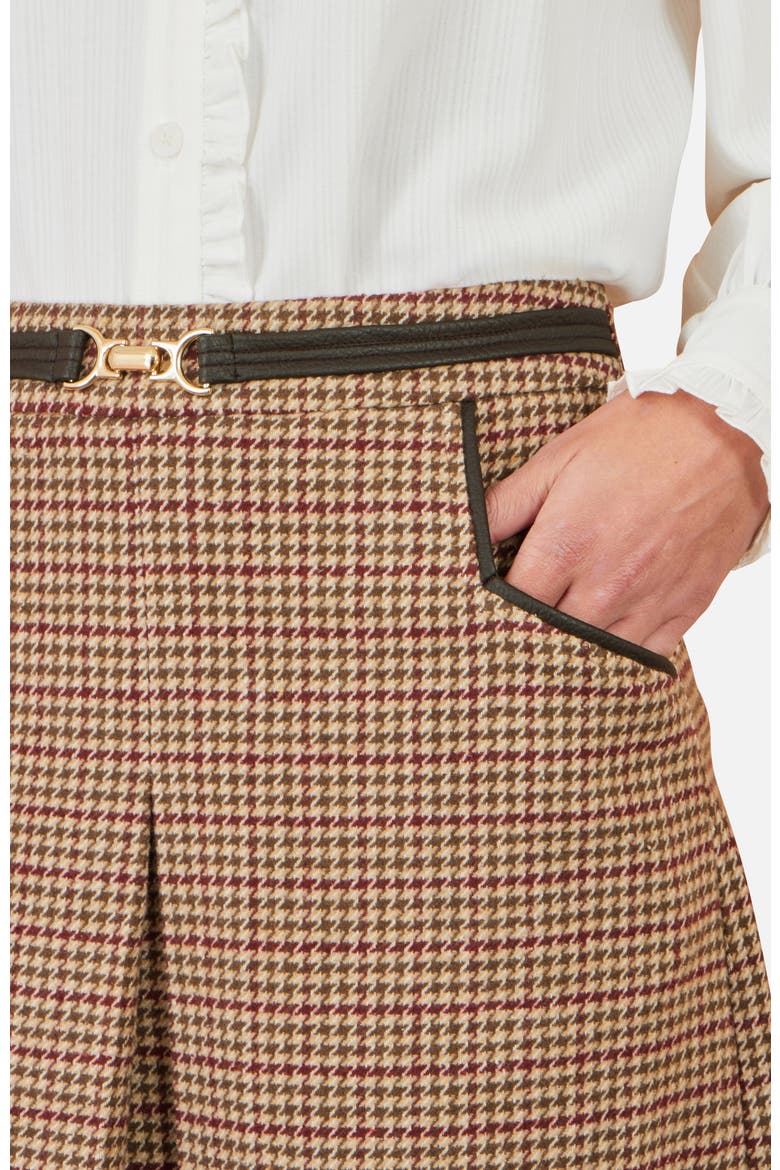 Tailored Check Mini Skirt, Alternate, color, Brown