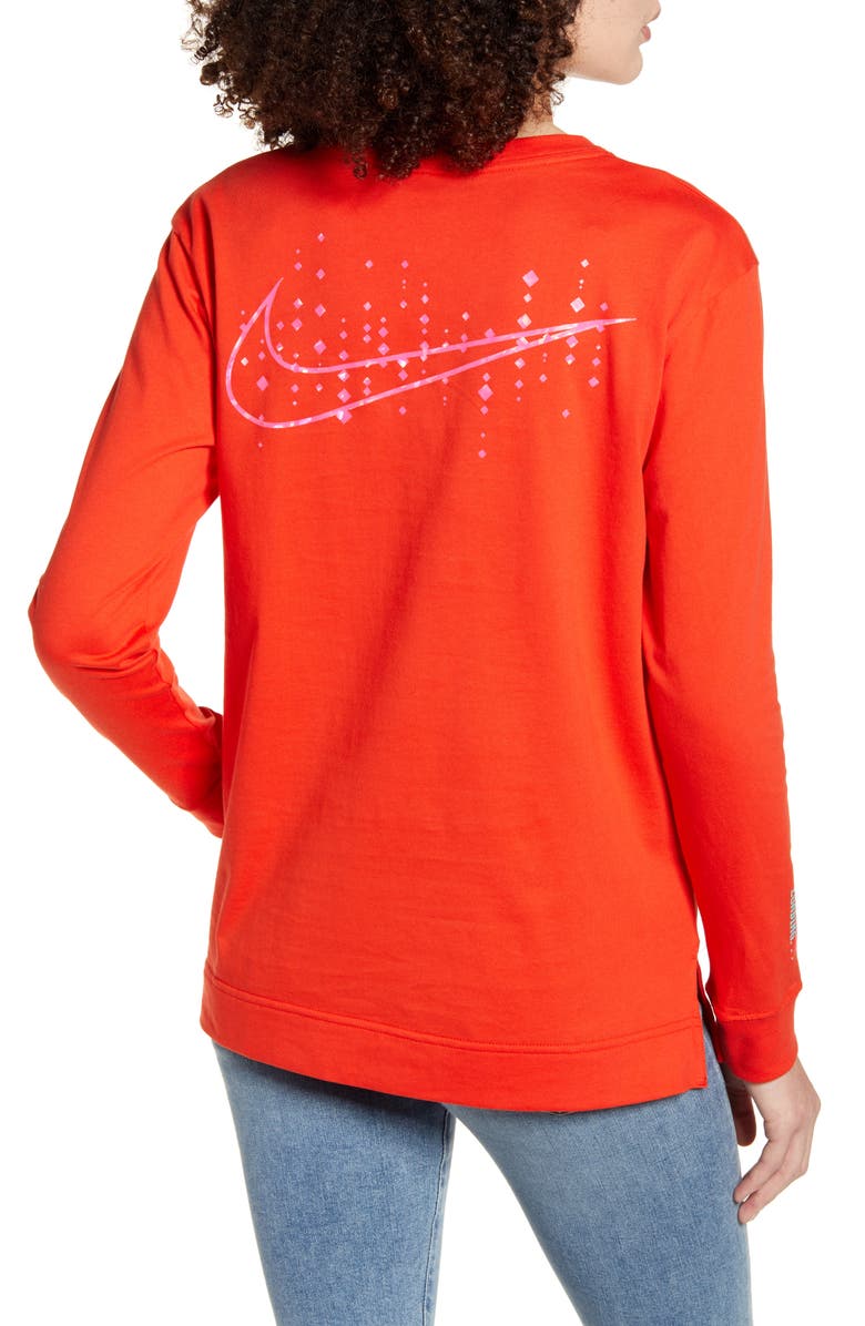 Nike Live Free Logo Graphic Long Sleeve Cotton Tee, Alternate, color,