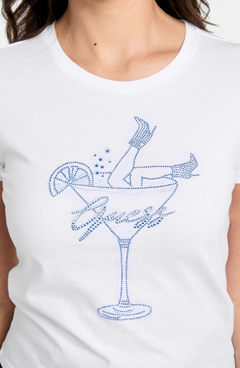 GUESS Tini Boots Bling Graphic T-Shirt, Alternate, color, White