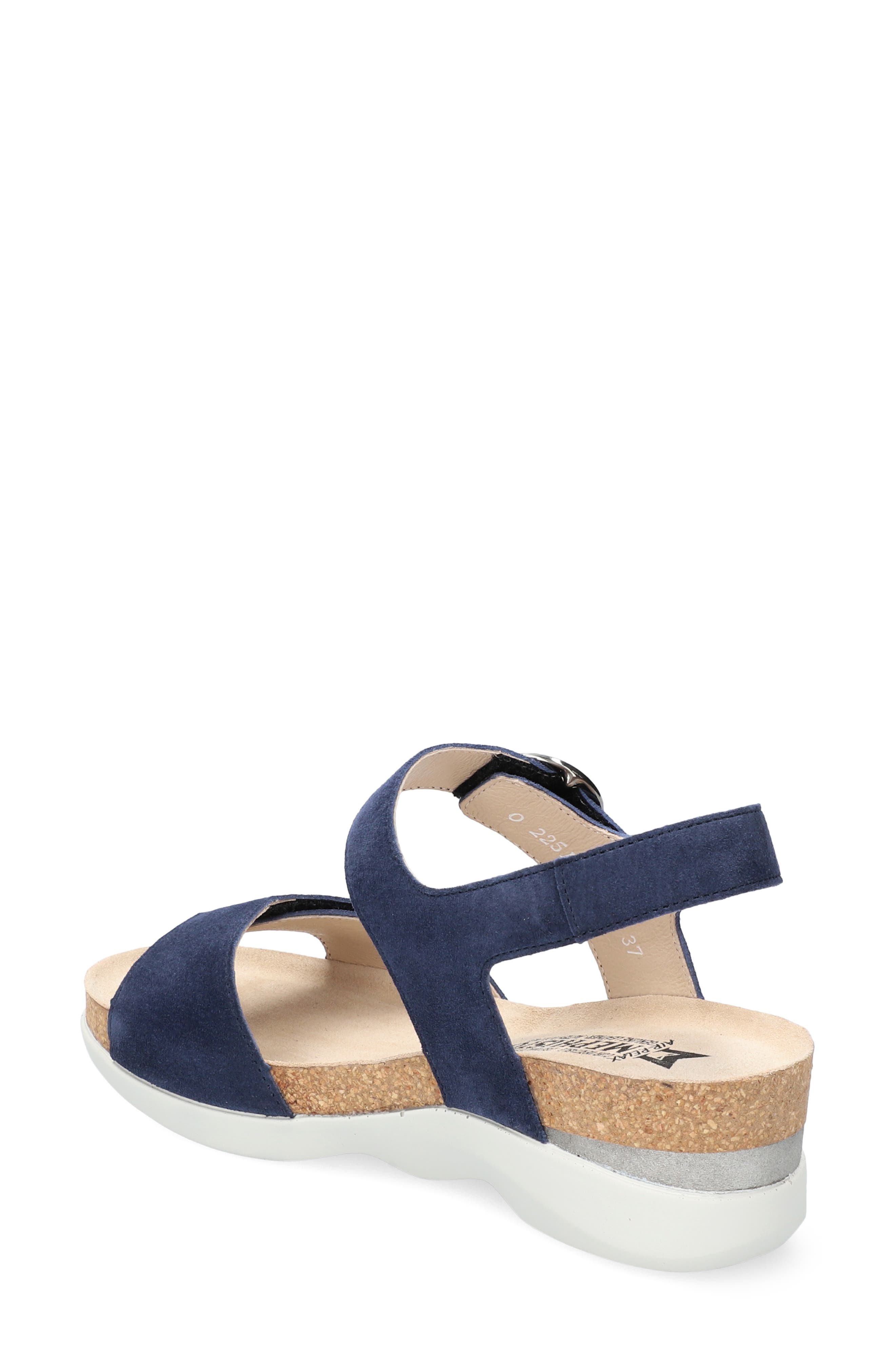Mephisto Oriana Strappy Wedge Sandal, Alternate, color, Midnight Blue