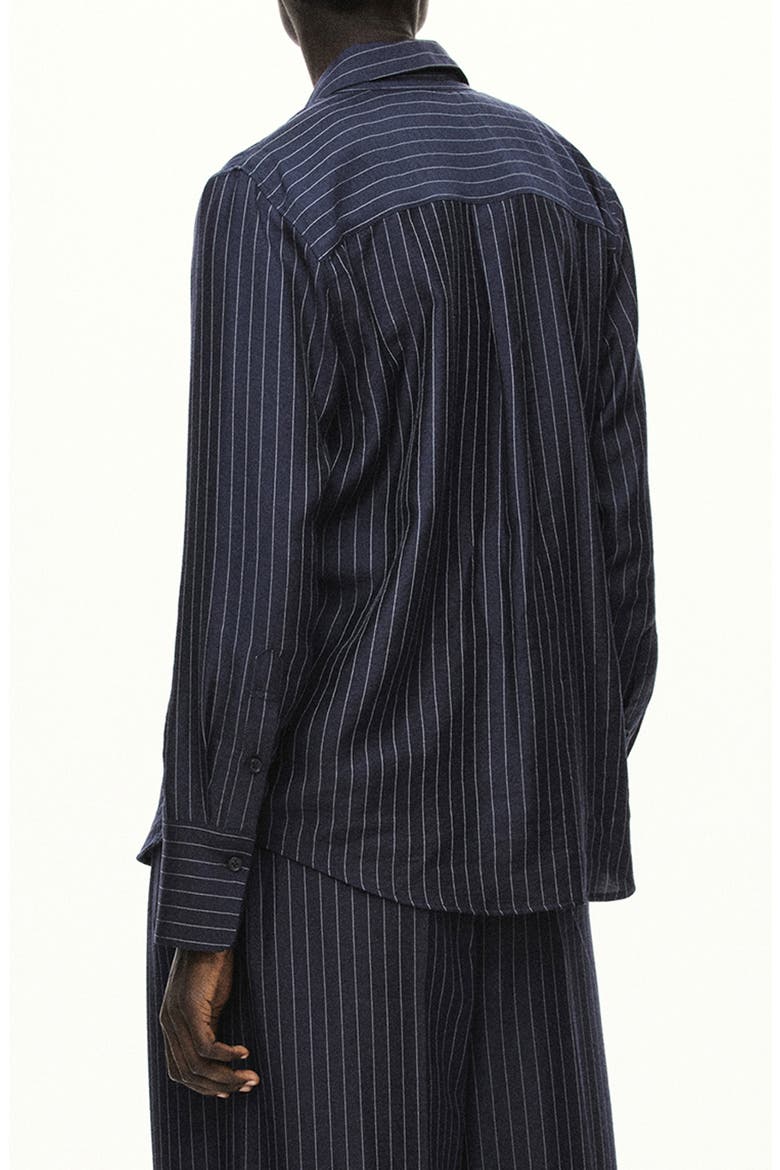 Pinstripe Shirt, Alternate, color, NAVY