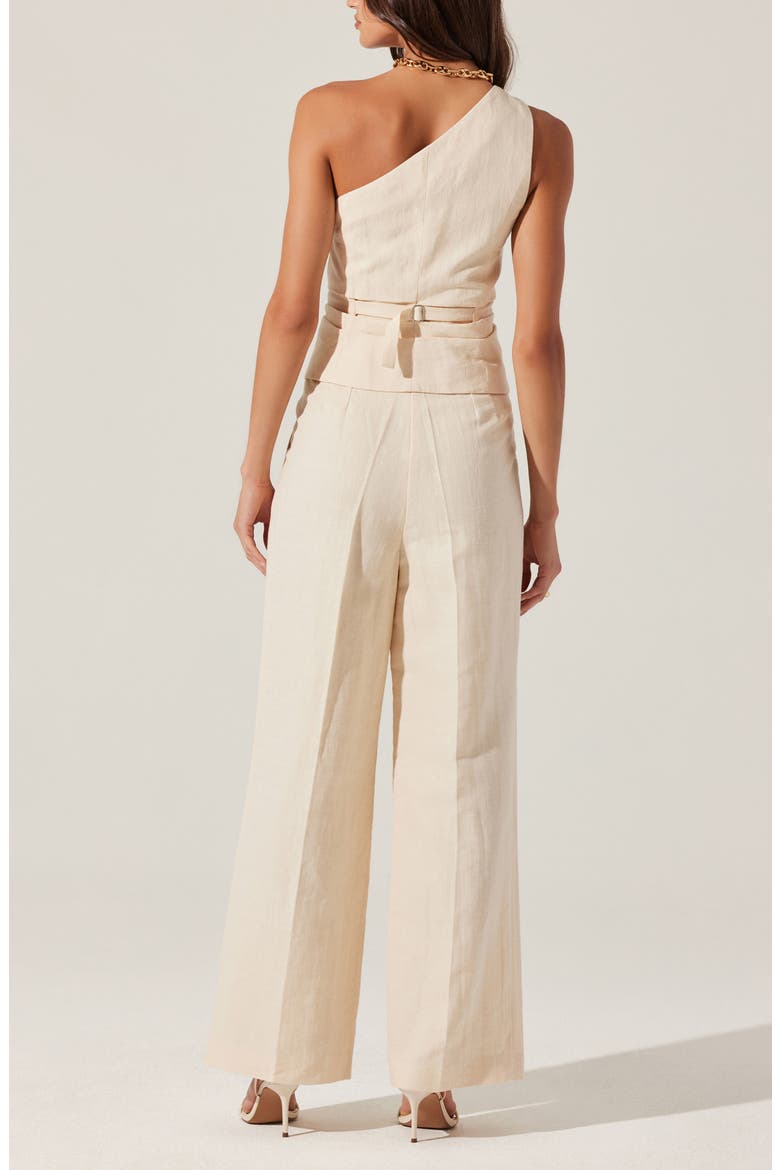 Bryony One-Shoulder Cotton & Linen Vest, Alternate, color, CREAM