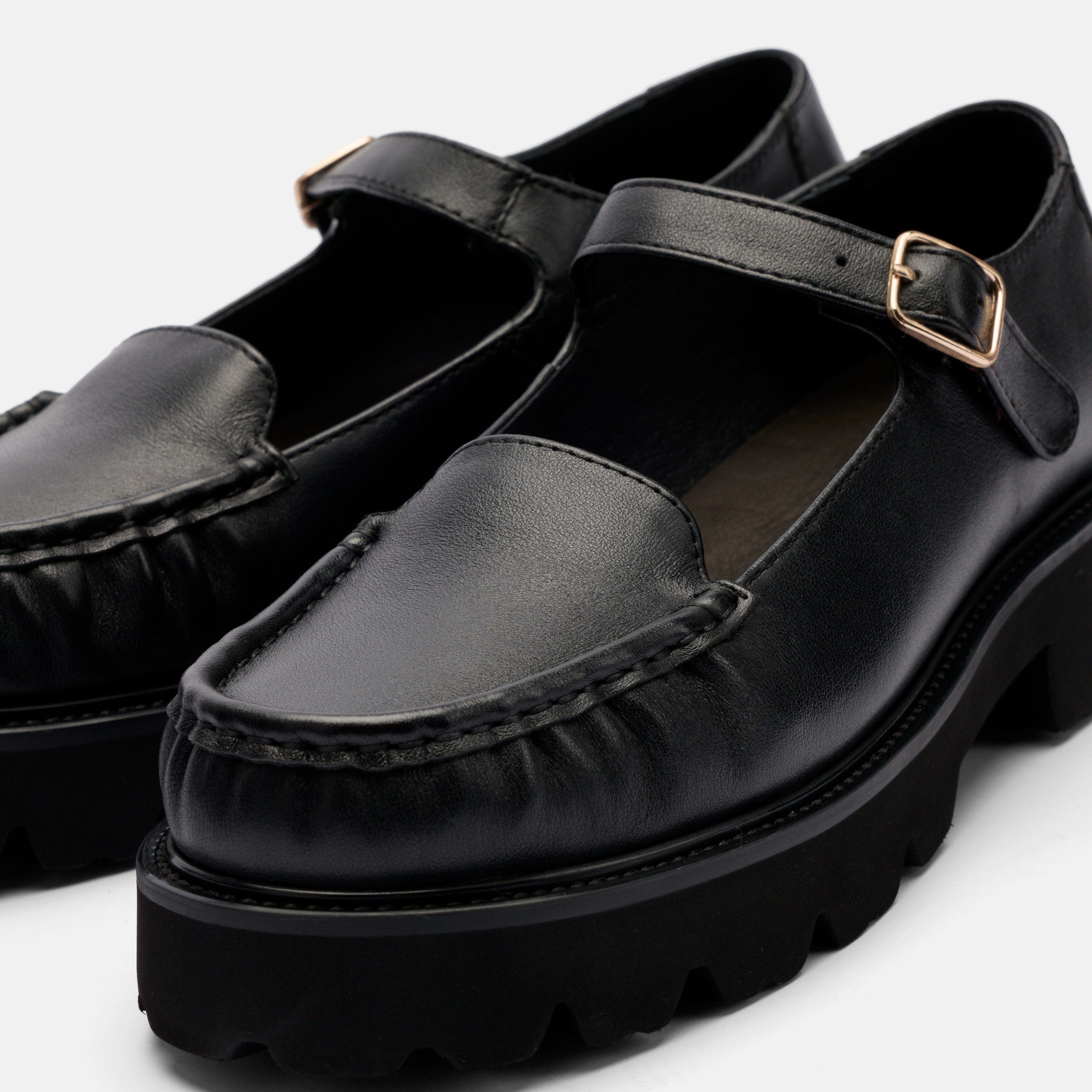 Lennox Lug Mary Jane Loafer, Alternate, color, Black