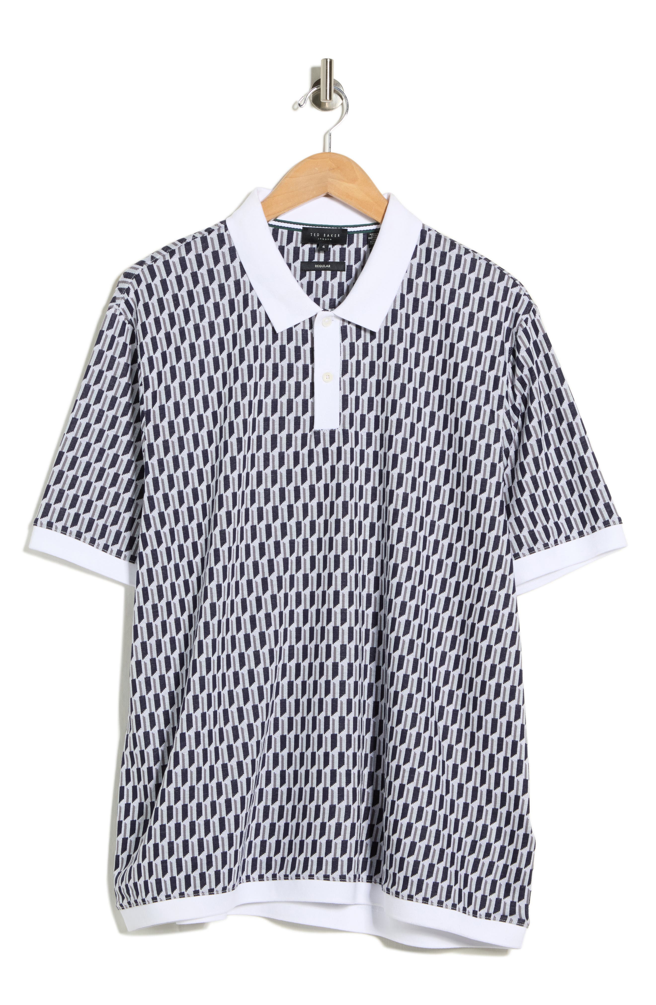 Ted Baker London Hamish Geo Print Short Sleeve Polo
