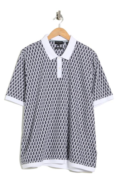 Hamish Geo Print Short Sleeve Polo