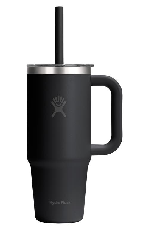 Hydro Flask 24-ounce Clear Lid Travel Tumbler In Black