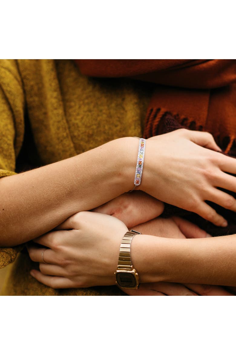 Multi-Color Sapphire Bolo Bracelet 14K, Alternate, color, 14k Yellow Gold
