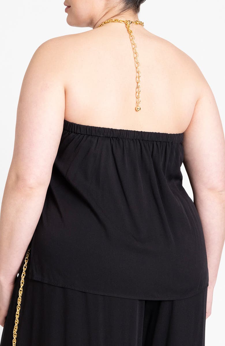 ELOQUII Hardware Drape Halter Top, Alternate, color, 