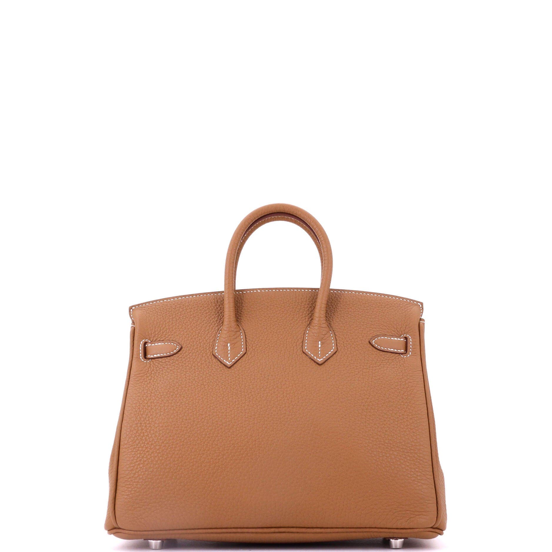Birkin Handbag Brown Togo with Palladium Hardware 25, Alternate, color, Metallic Gold