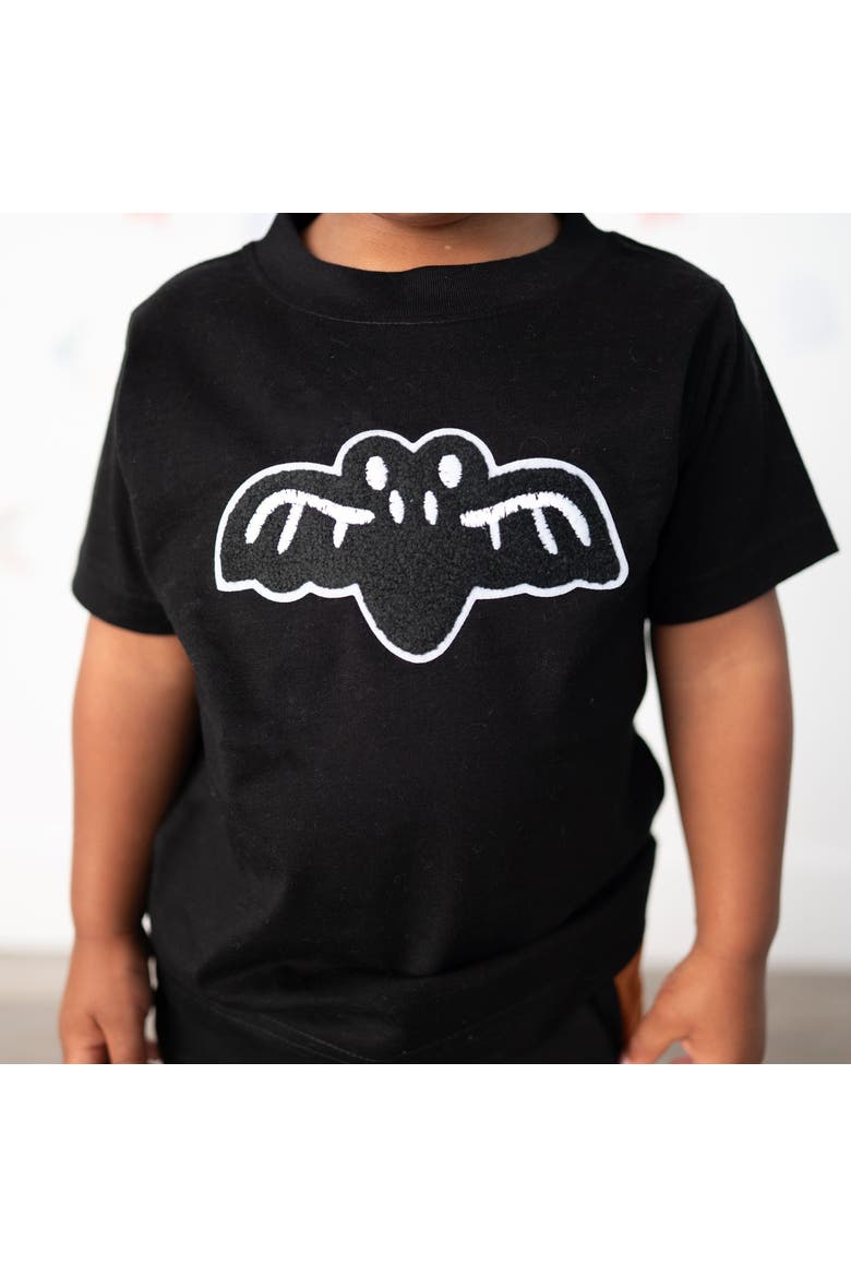 Bat Patch Halloween Short Sleeve T-Shirt, Alternate, color, Black