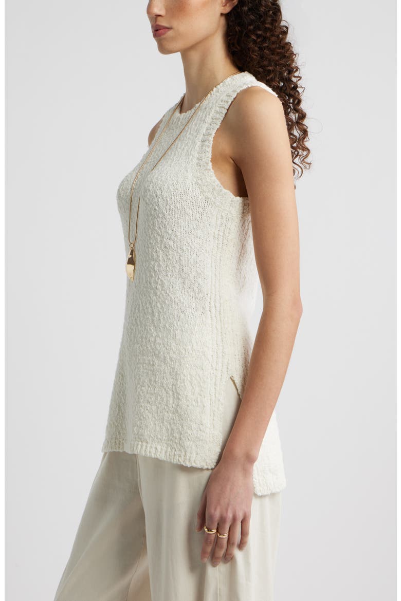 Textured Cotton Sweater Tank, Alternate, color, IVORY TOFU