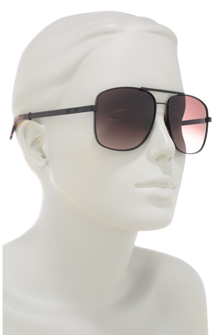 Uptown & Downtown 57.5mm Aviator Sunglasses, Alternate, color, MATTE BLACK LIGHT ROSE