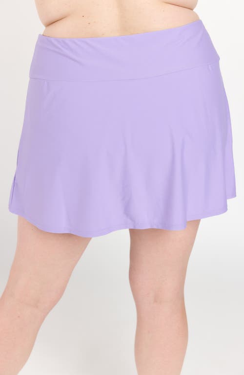 Calypsa Short Swim Skort With Shorts In Purple