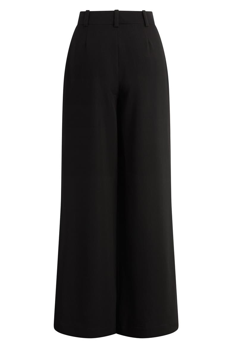 The Power Play Wrap Front Wide Leg Pants, Alternate, color, BLACK