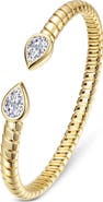 Lafonn Classic Gold Plated Sterling Silver Simulated Diamond Cuff Bracelet