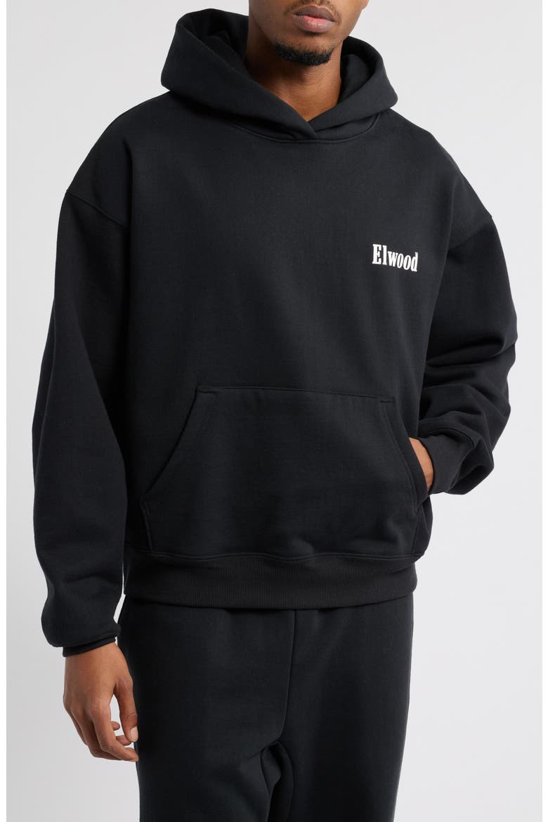 Trademark Logo Heavyweight Hoodie, Main, color, COAL