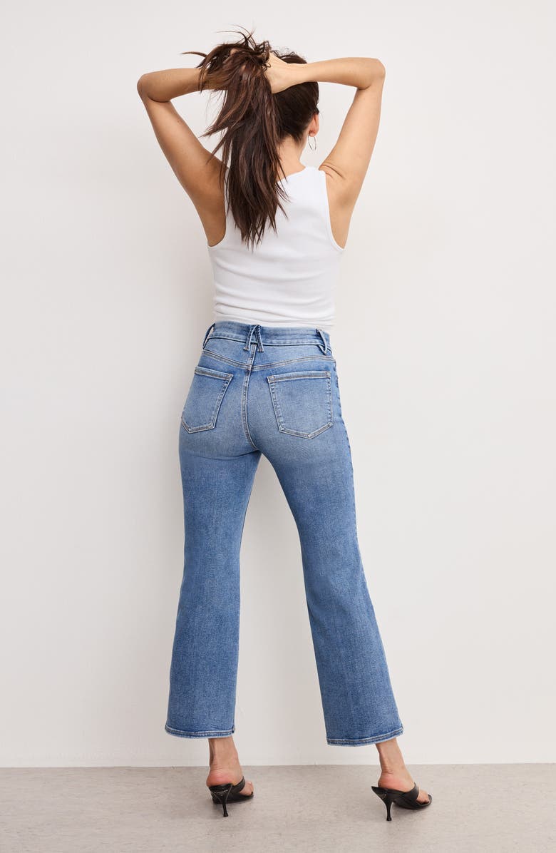 Good American Always Fits Good Legs Crop Mini Bootcut Jeans, Alternate, color, Indigo953
