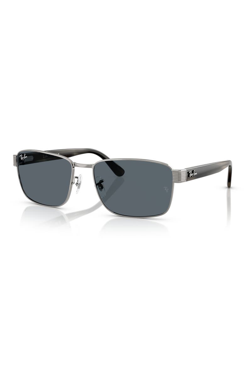 62mm Square Sunglasses, Alternate, color, BLUE