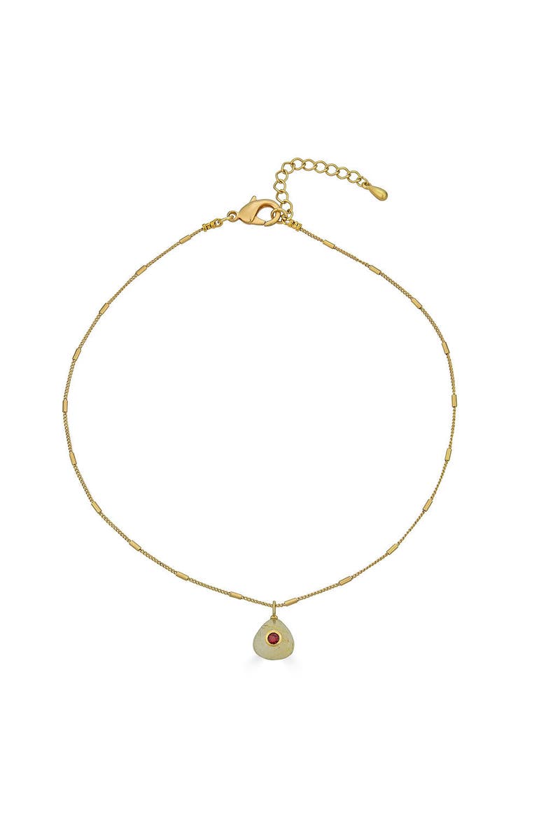 Rutilated Quartz and Garnet Necklace, Main, color, Gold