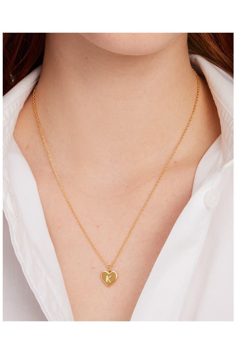 initial heart pendant necklace, Alternate, color, GOLD - C
