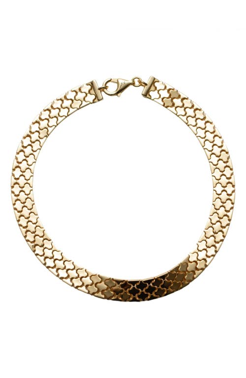 Argento Vivo Sterling Silver Gp Chunky Stampato Bracelet In Gold