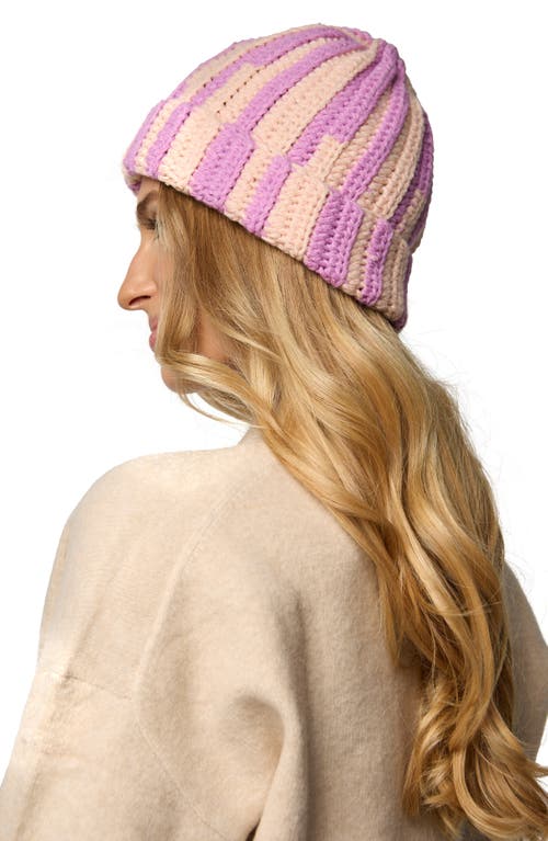 Saachi Two-tone Slouchy Beanie In Pink