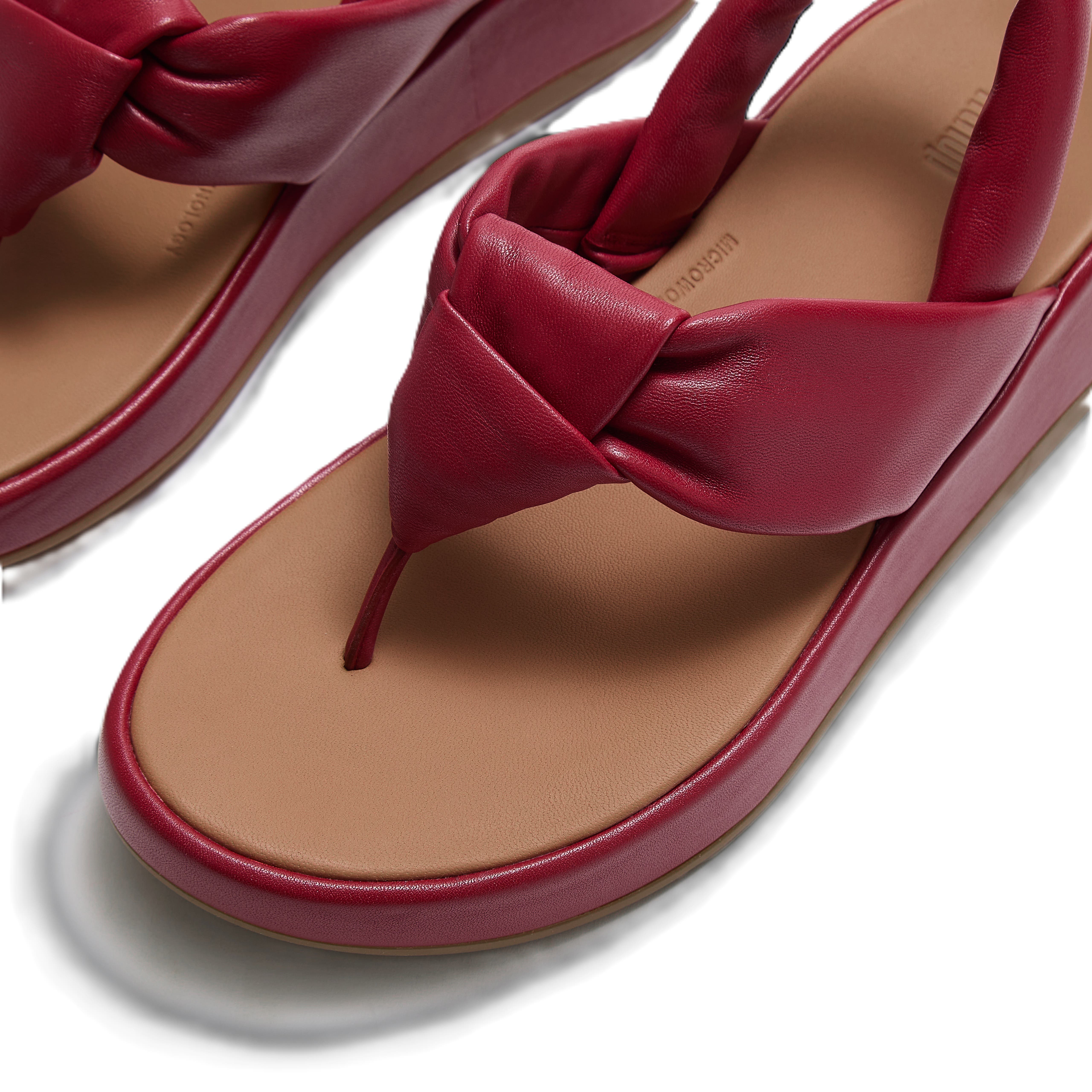 FitFlop F Mode Knot Sandals, Alternate, color, Burnt Berry