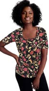 Jessica London Stretch Cotton Square Neck Tee